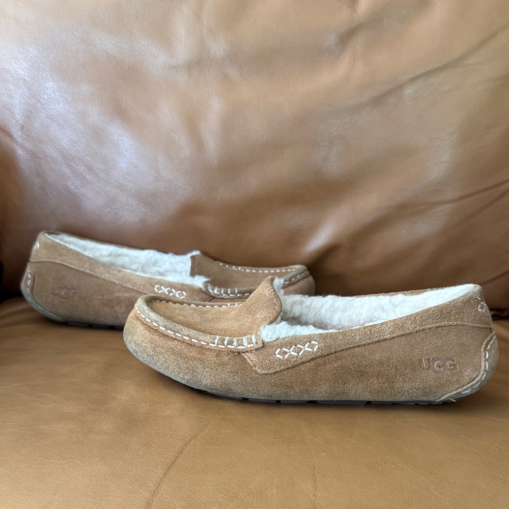 Ugg Australia Ansley Wool Lined Slippers Womens Sz 8 Chesnut